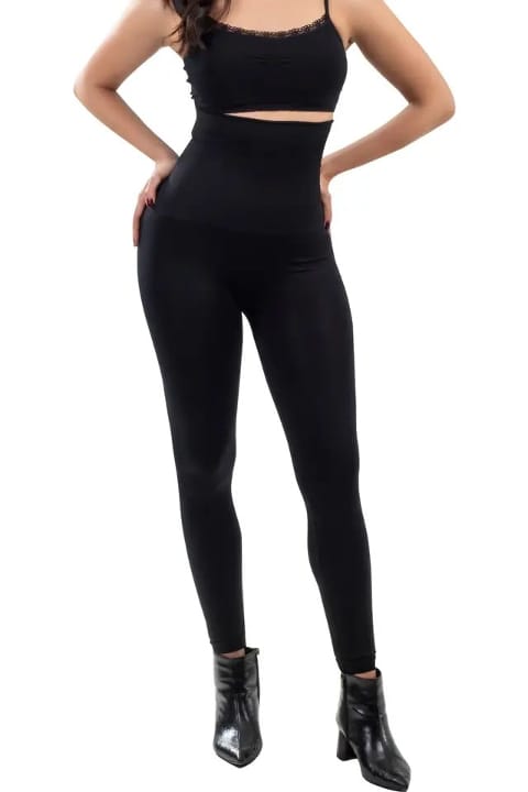 Yüksek Bel Dikişsiz Korse Tayt Pera Fitol 8020 - Siyah