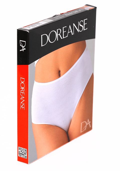 Yüksek Bel Pamuklu Slip Külot Siyah Beyaz Ten Doreanse 7173 - Beyaz