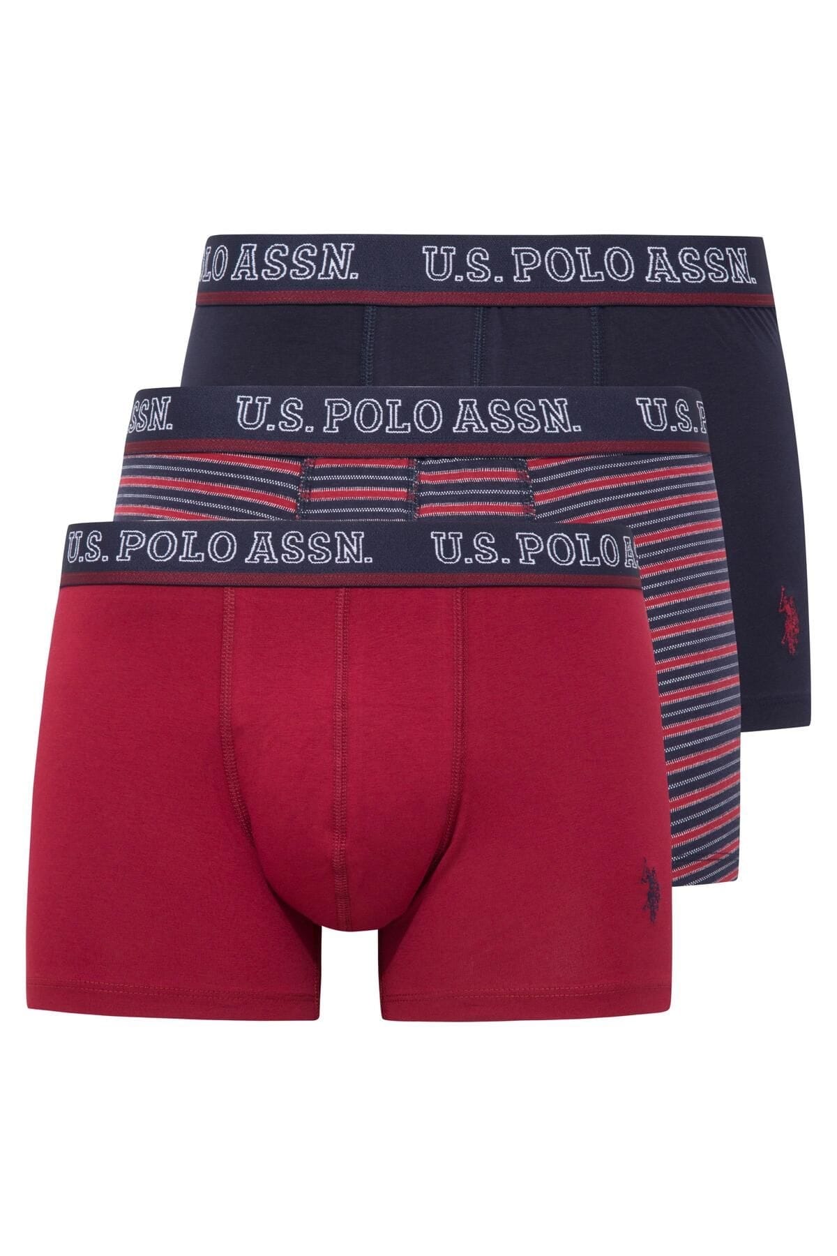 Pamuklu Esnek Bel Lastiği 3'lü Paket Boxer Us. POLO Assn. 80516 - Görsel
