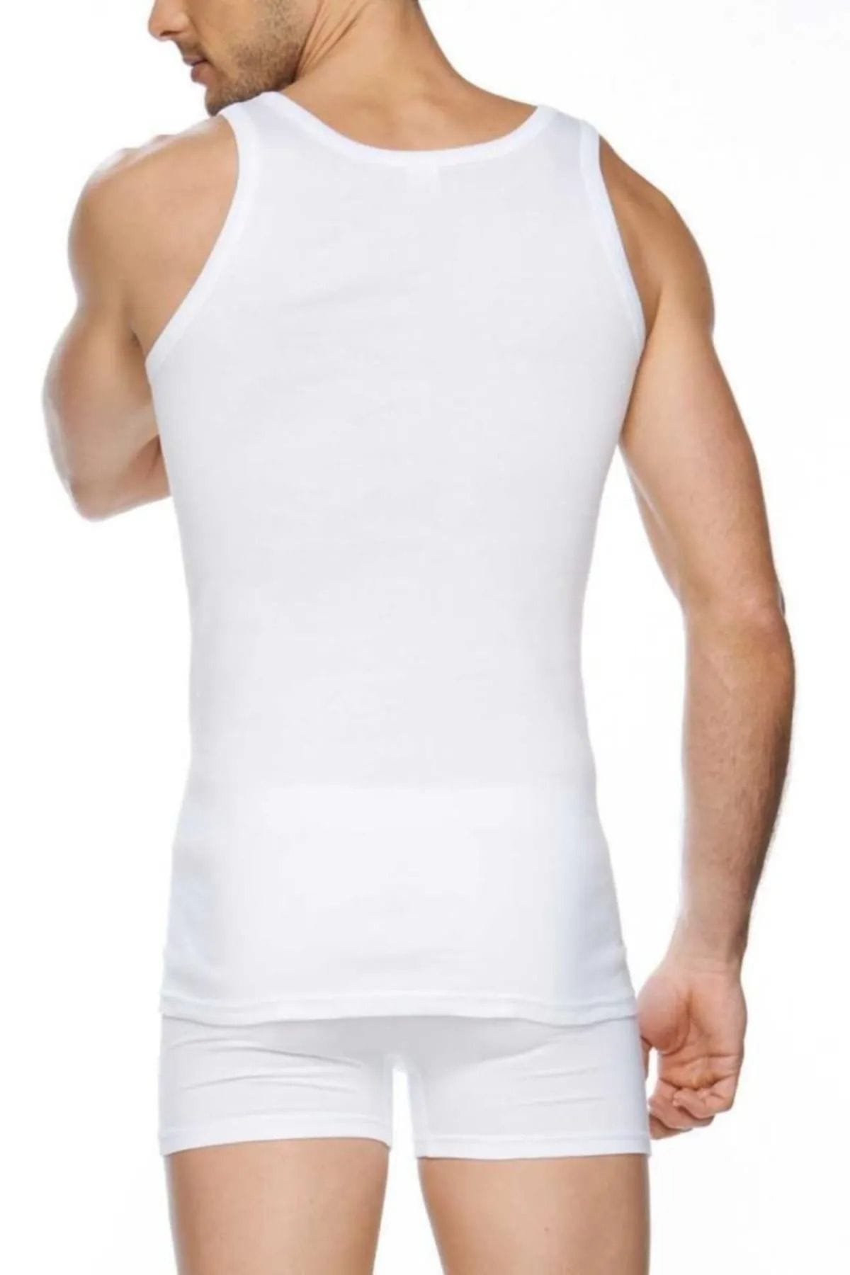 Ribana Kesim Pamuklu Atlet 6lı Paket Güryıldız 24002 - Beyaz