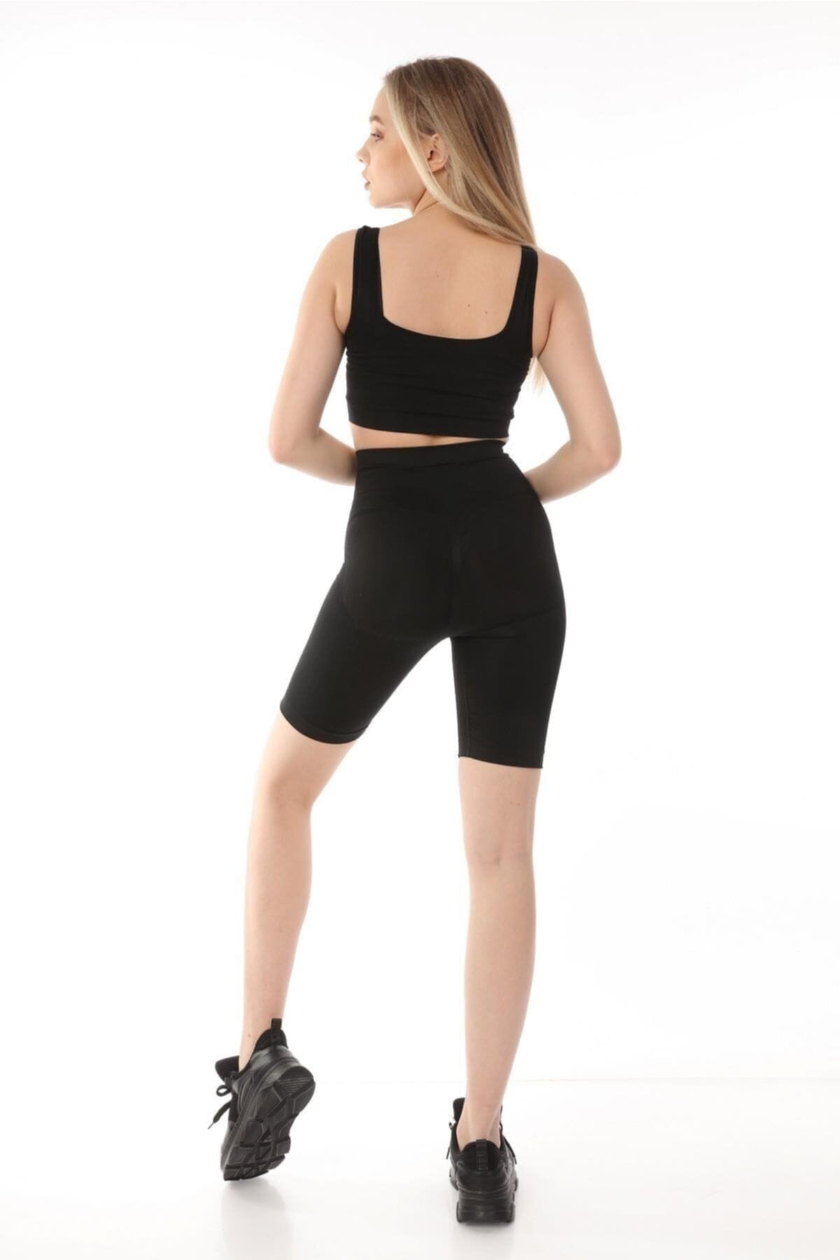 Agraflı Yüksek Bel Kompresyon Korse Tayt FormActive 1012 - Siyah