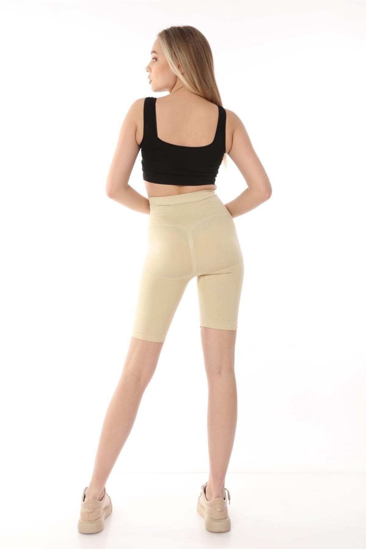 Agraflı Yüksek Bel Kompresyon Korse Tayt FormActive 1012 - Ten