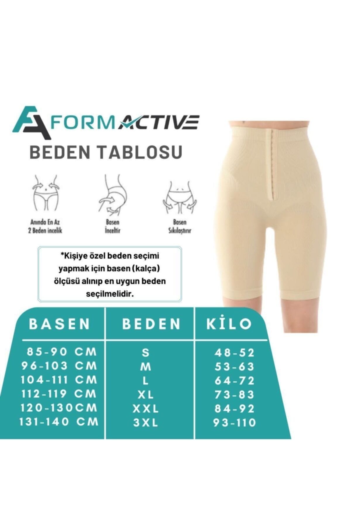 Agraflı Yüksek Bel Kompresyon Korse Tayt FormActive 1012 - Ten