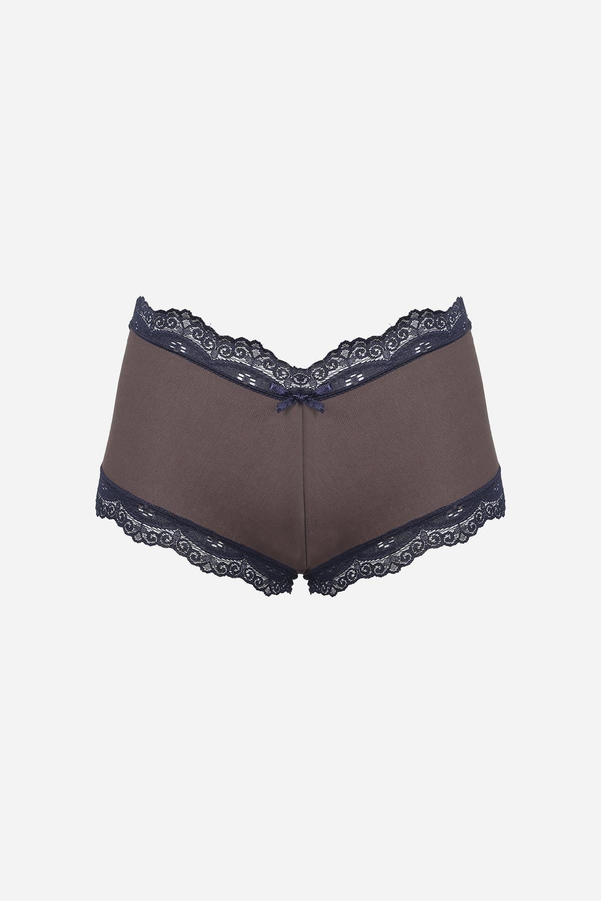 Kahverengi Kadın Pamuklu 2li Boxer Akbeniz 40277 - Kahve