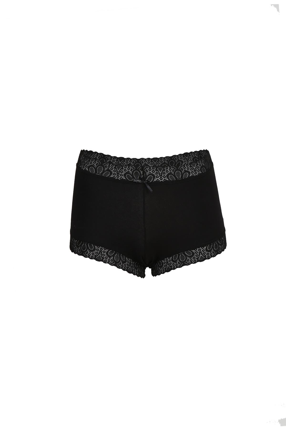 Pamuklu 2li Boxer Kadın Siyah Akbeniz 40265 - Siyah
