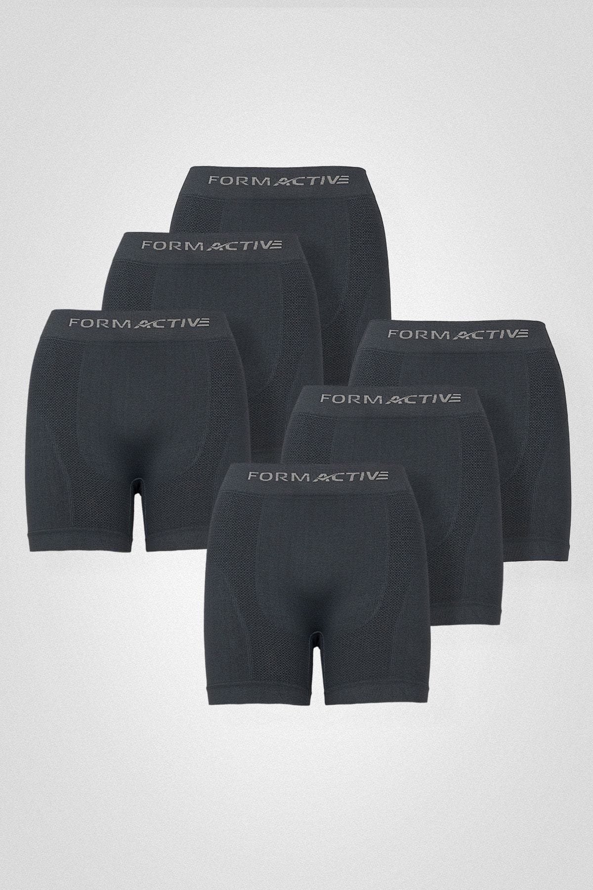 Mikrofiber Likralı Erkek Boxer 6'lı Set FormActive 4400 - Antrasit