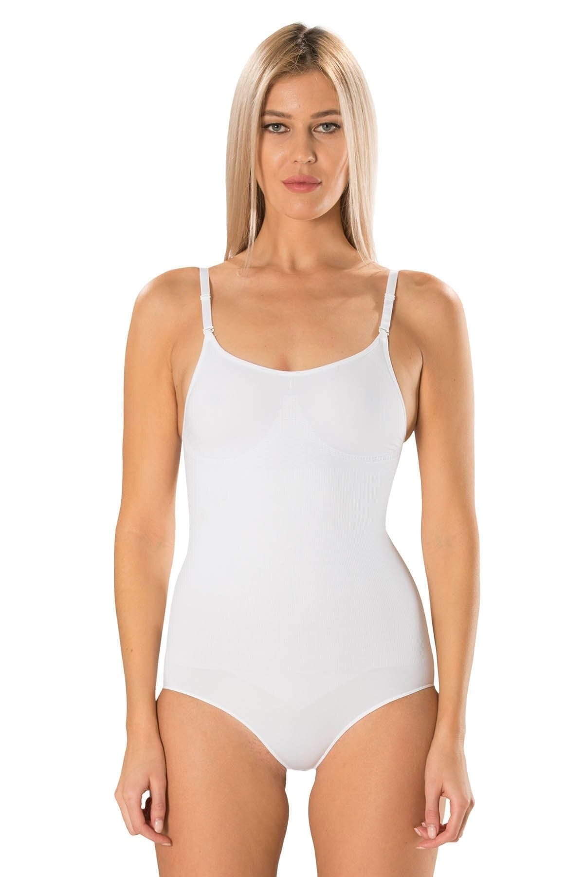 Duble Etkili Yüksek Bel Korse Body FormActive 1040 - Beyaz