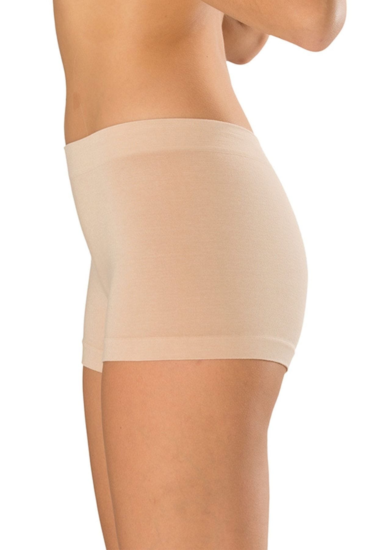 Dikişsiz Yüksek Bel Boxer Kadın Külot FormActive 1300 - Ten