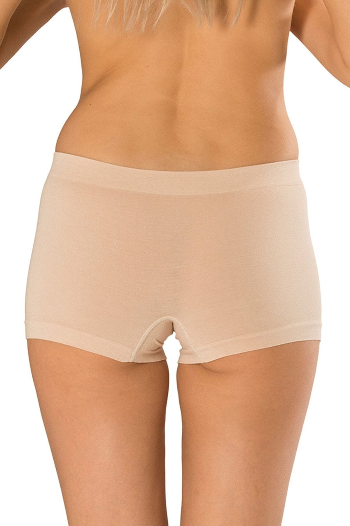 Dikişsiz Yüksek Bel Boxer Kadın Külot FormActive 1300 - Ten