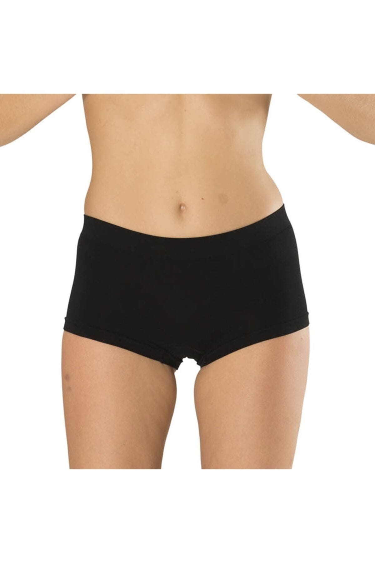 Dikişsiz Yüksek Bel Boxer Kadın Külot FormActive 1300 - Siyah