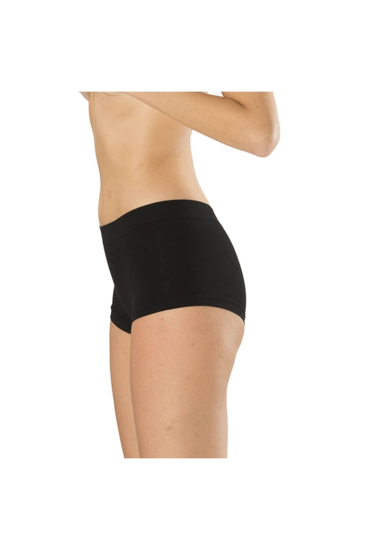 Dikişsiz Yüksek Bel Boxer Kadın Külot FormActive 1300 - Siyah
