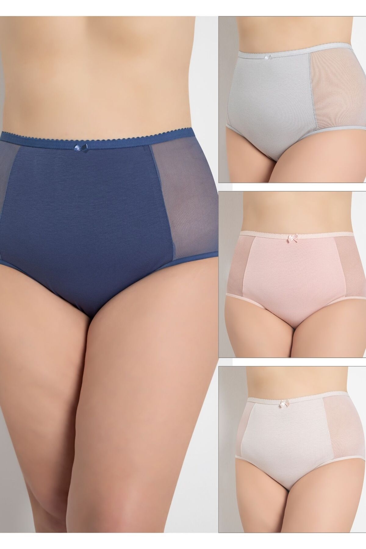 Confeo Yüksek Bel Pamuklu Battal Külot 4'lü Paket Confeo 804