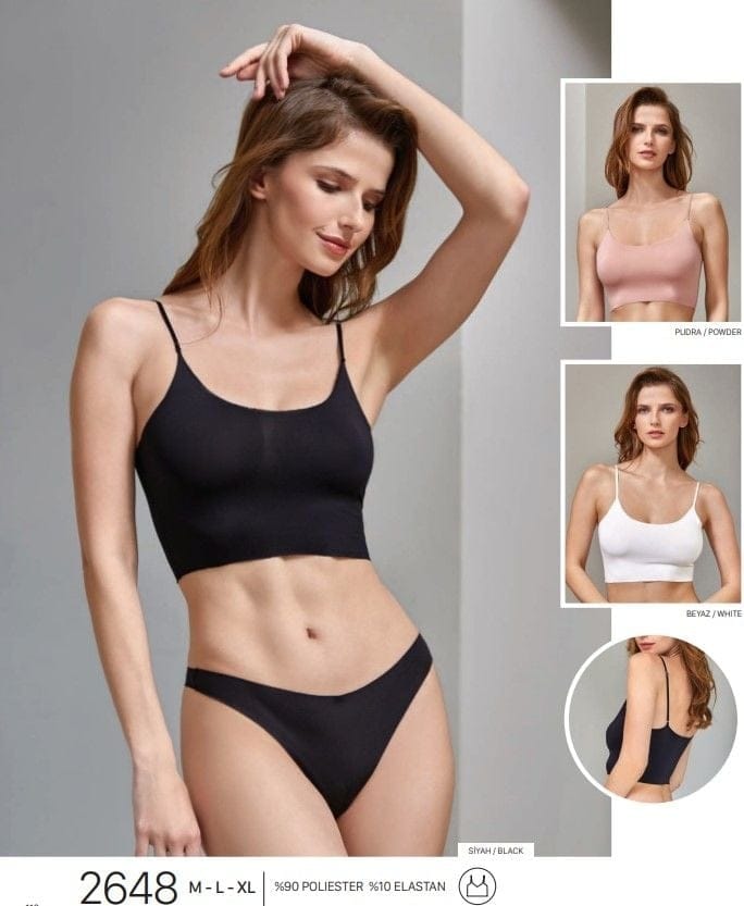 Lazer Kesim Kadın Büstiyer Berrak 2648 - Siyah