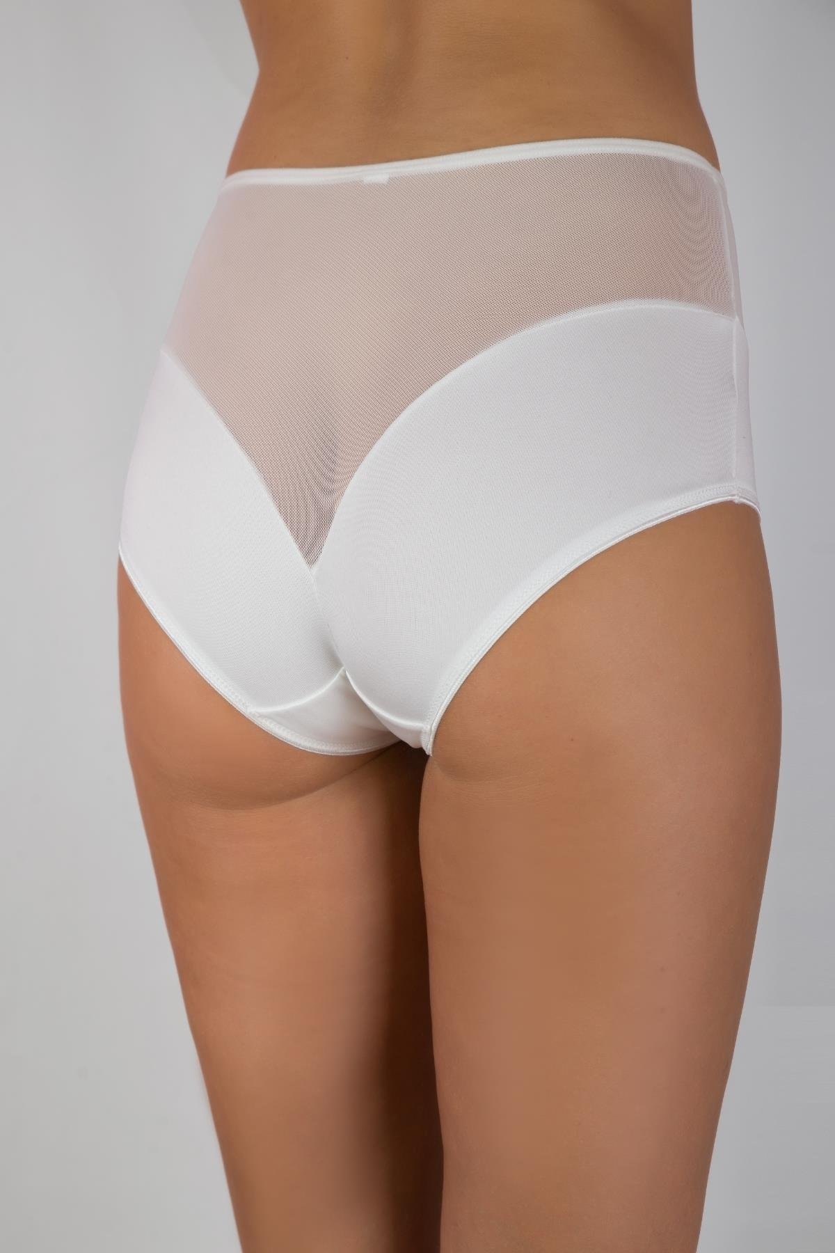 Yüksek Bel Destekli Bikini Külot G-Box 923 - Ekru