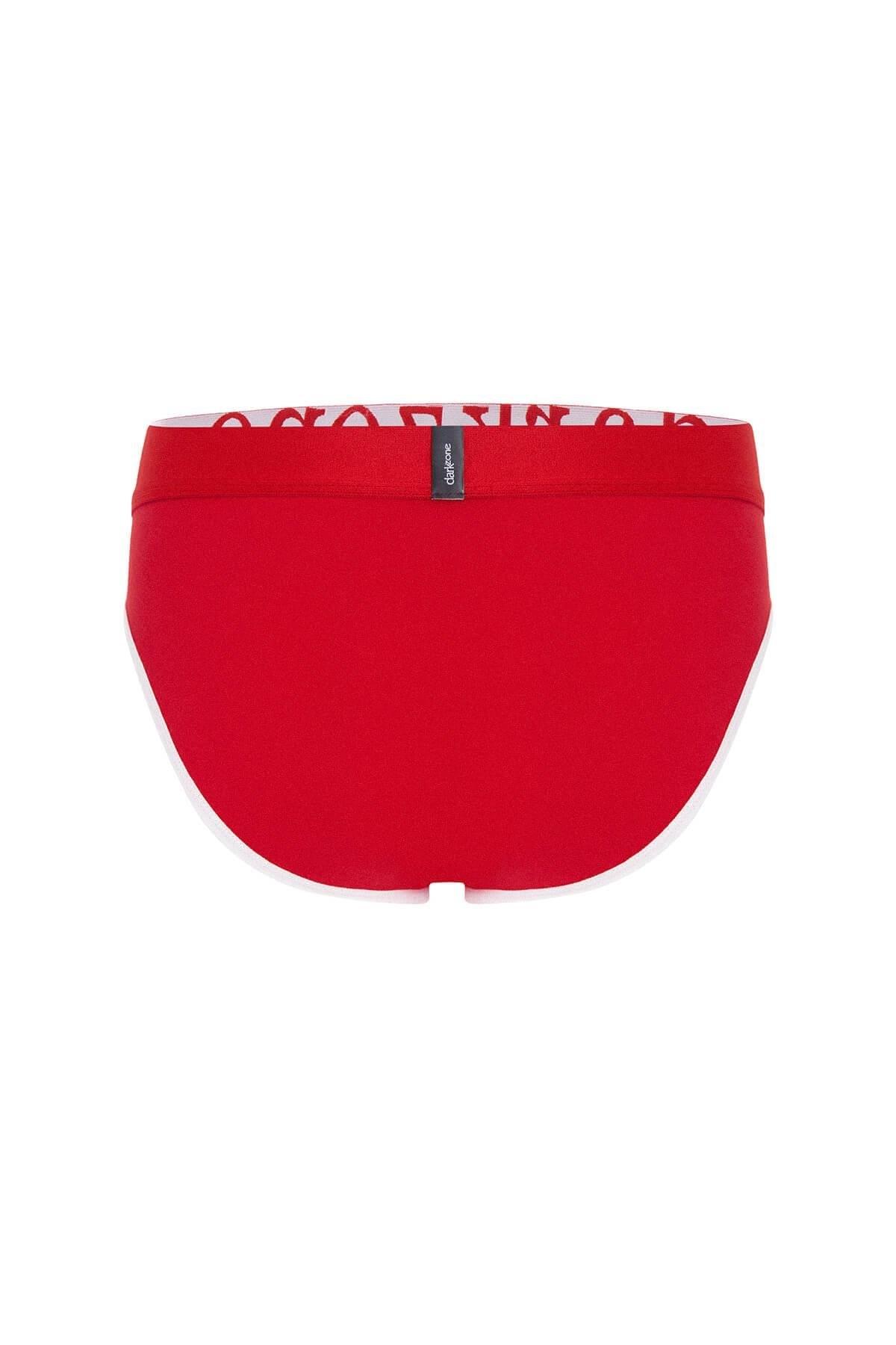 Likralı Biyeli Kırmızı Geniş Lastikli Erkek Slip Darkzone 6806 - Görsel
