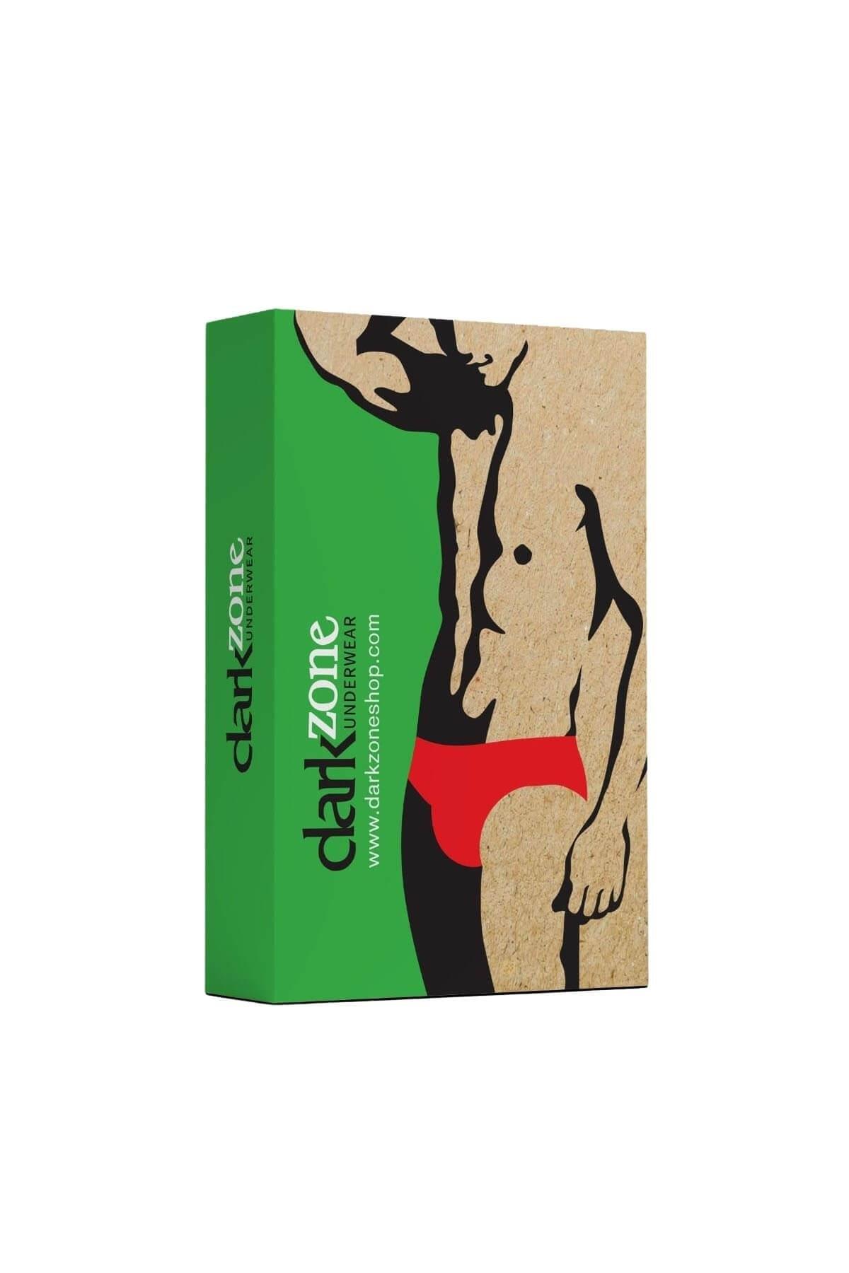 Likralı Biyeli Kırmızı Geniş Lastikli Erkek Slip Darkzone 6806 - Görsel