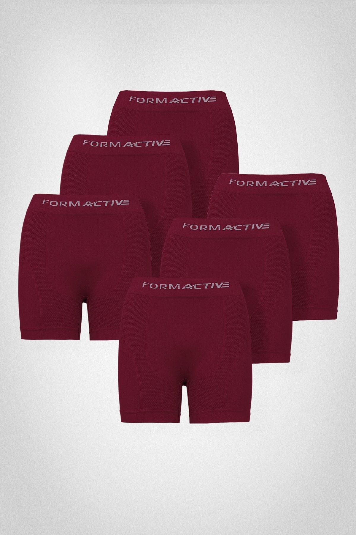 Bordo Mikrofiber Elastan Erkek Boxer 6lı Set FormActive 4400 - Bordo