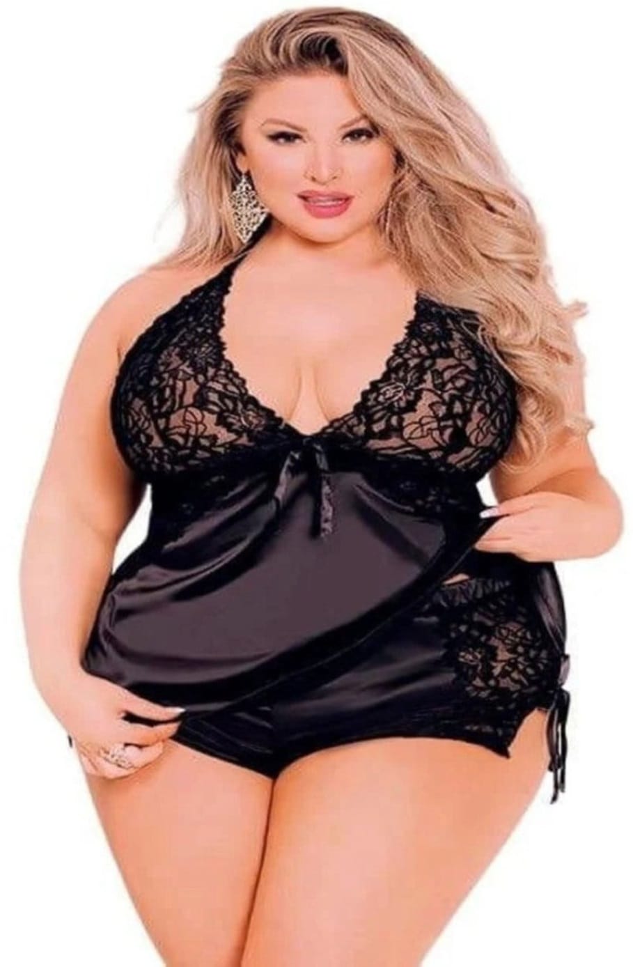 Somon Renkli Tek Parça Body Loomerie 570 - Siyah