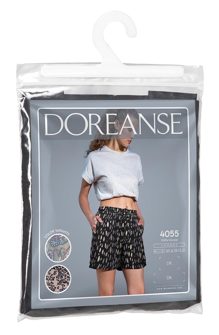 Viskon Kumaş Cepli Kadın Şort Doreanse 4055 - Siyah
