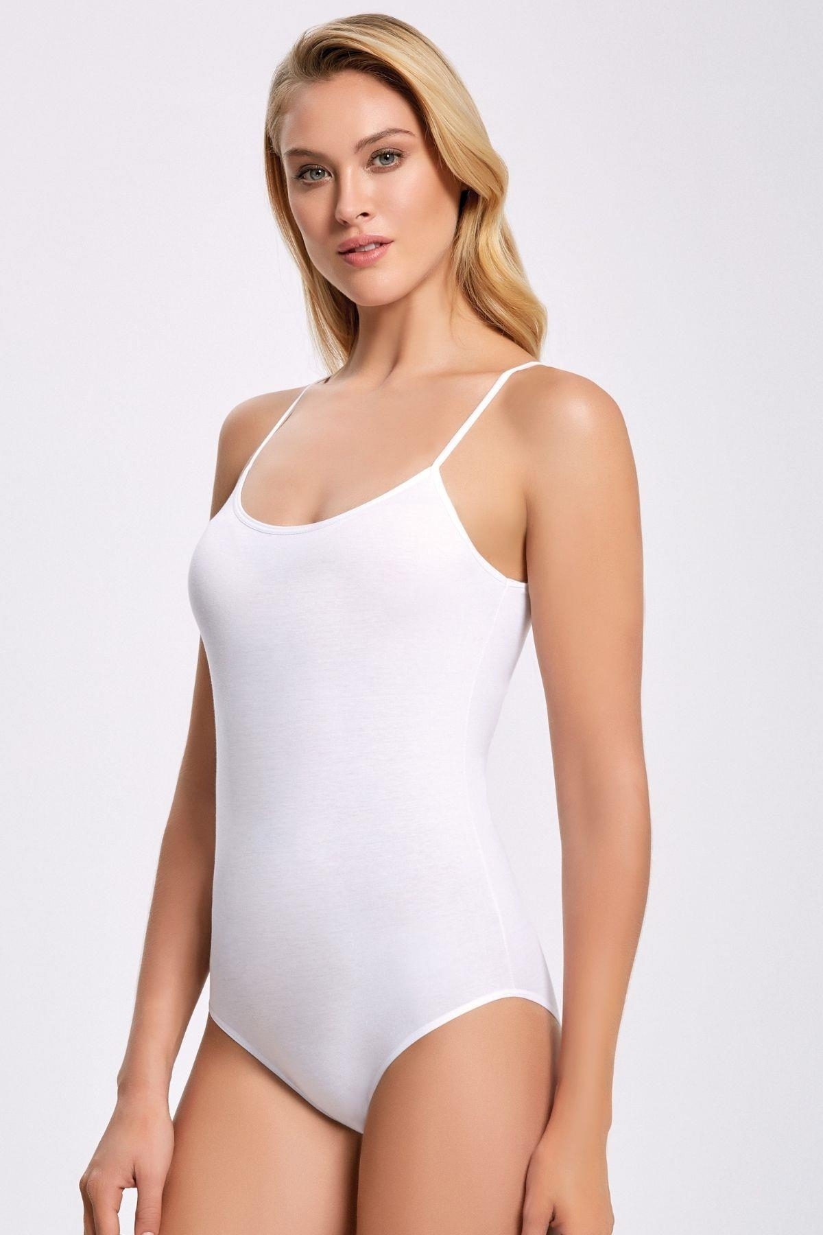 İlke Pamuklu Nefes Alabilen İp Askılı Body İlke 249