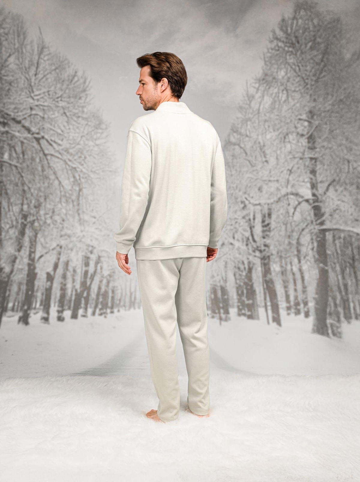 Pamuklu Cepli Uzun Kollu Erkek Pijama Takımı Doreanse 26K4593 - Bej