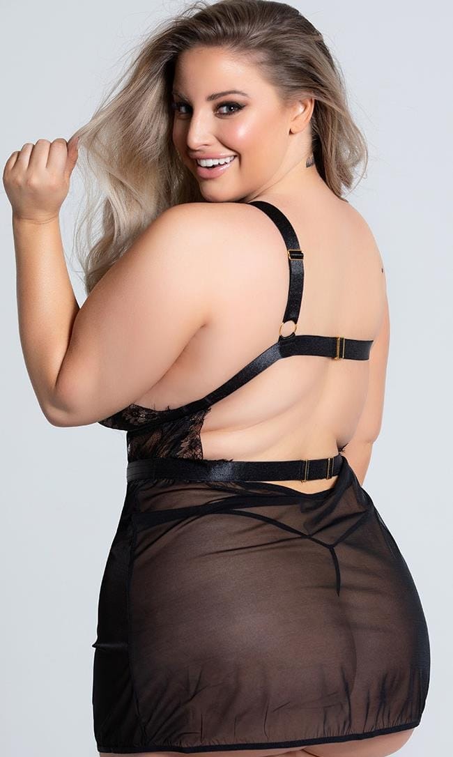 Dantelli Tül Esnek Body Loomerie 277 - Siyah