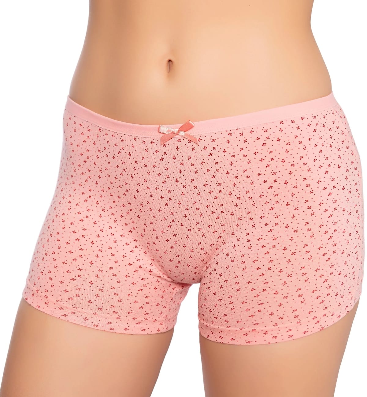 Desenli Likralı Empirme Kadın Boxer Gümüş 3098 - 6 Adet - Renkli Desenli