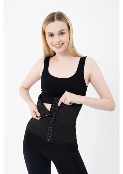 Dikişsiz Balenli Bel Korse Siyah Form Angel 5070 - Siyah