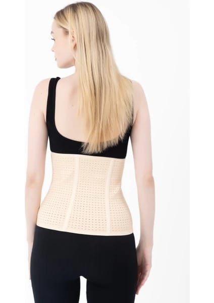 Dikişsiz Balenli Bel Korse Siyah Form Angel 5070 - Ten