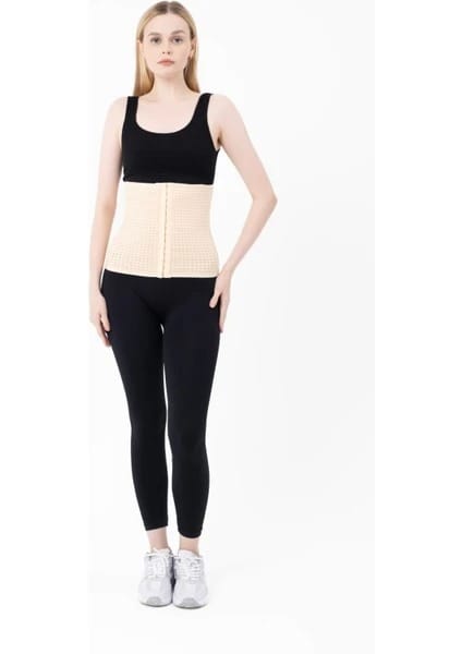 Dikişsiz Balenli Bel Korse Siyah Form Angel 5070 - Ten