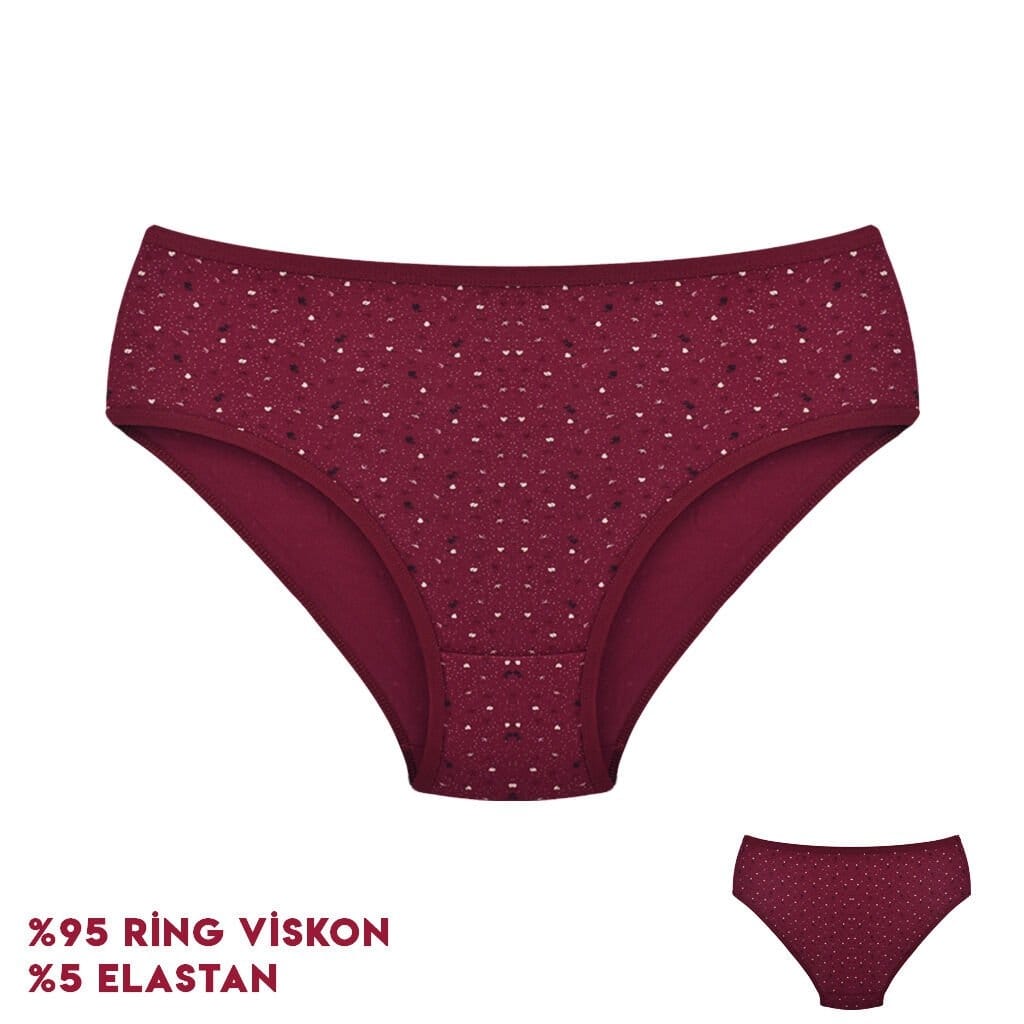 Yüksek Bel Destekli Bikini Külot Bordo Dondeza 264 - Görsel