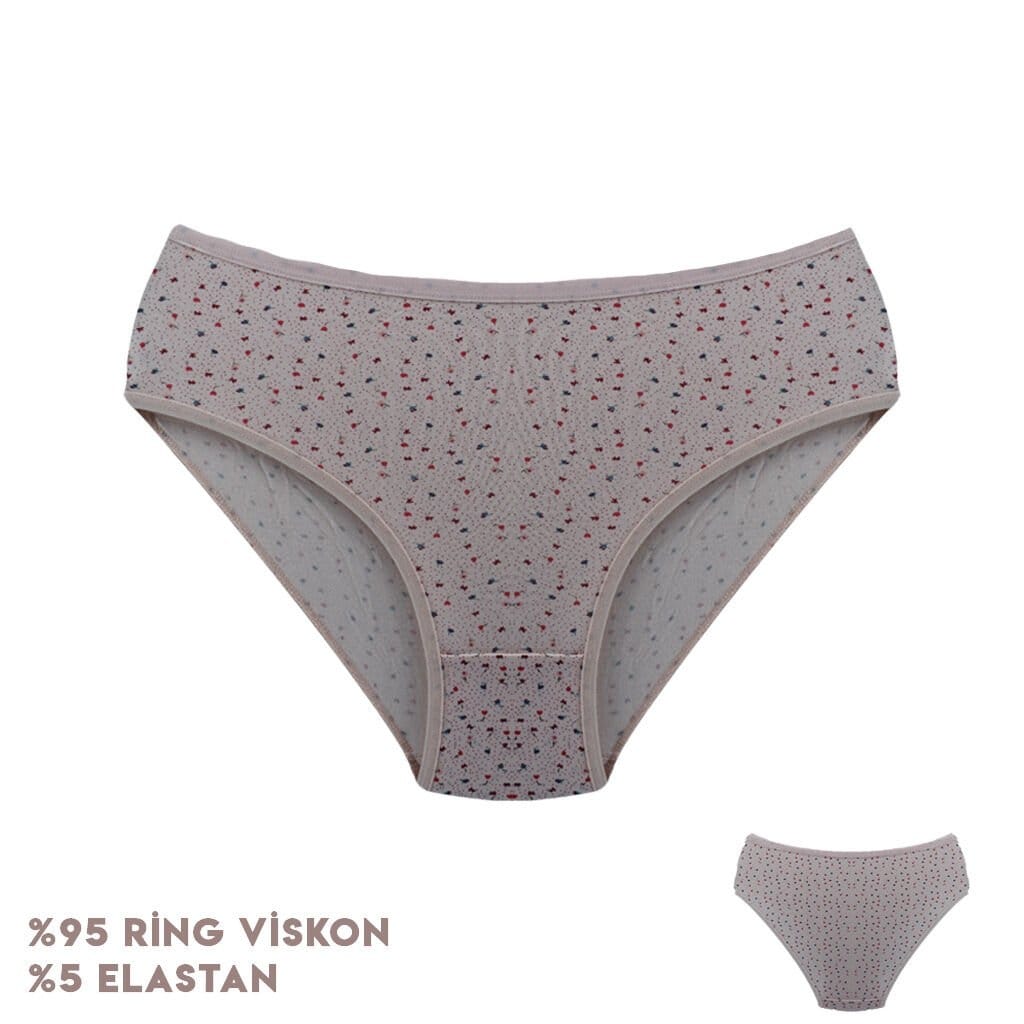 Desenli Yüksek Bel Bikini Külot Turuncu Dondeza 264-5 - Görsel