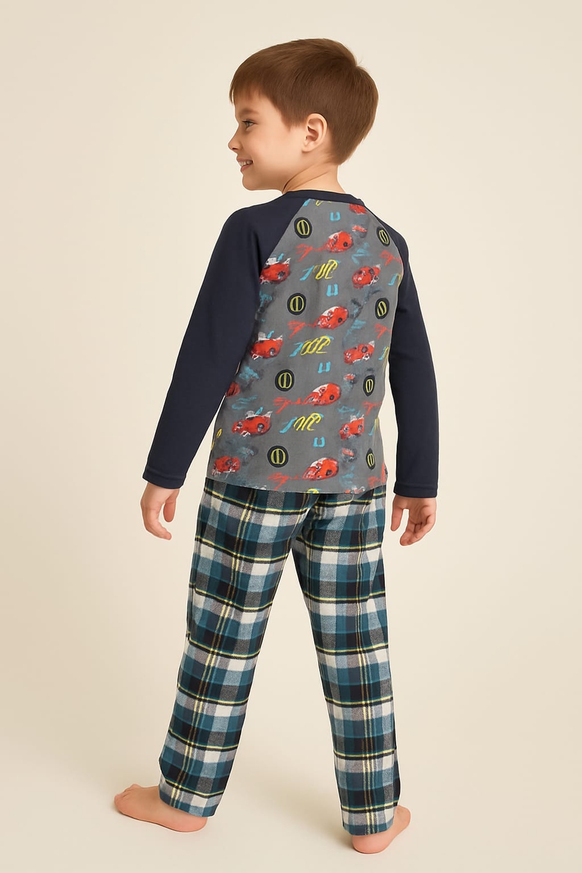 Erkek Çocuk Ekoseli Pijama Takımı DoReMi 002-000595 - Desenli