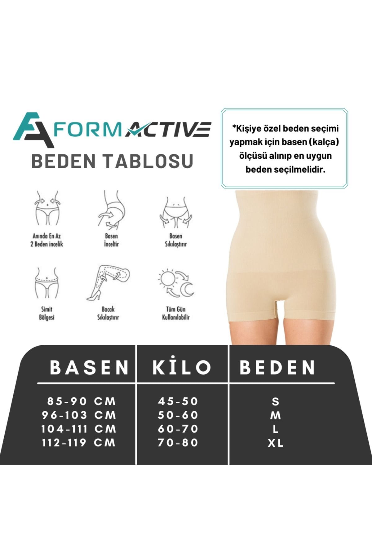 Dikişsiz Kademeli Kompresyon Toparlayıcı Mini Boxer Korse FormActive 1055 - Ten