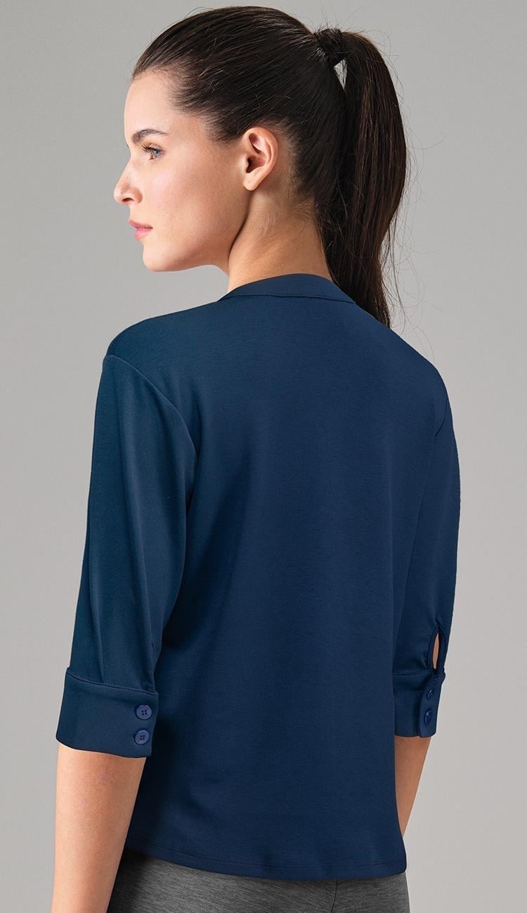 Modal Yarım Kollu Kadın Gömlek Doreanse 4314 - Lacivert