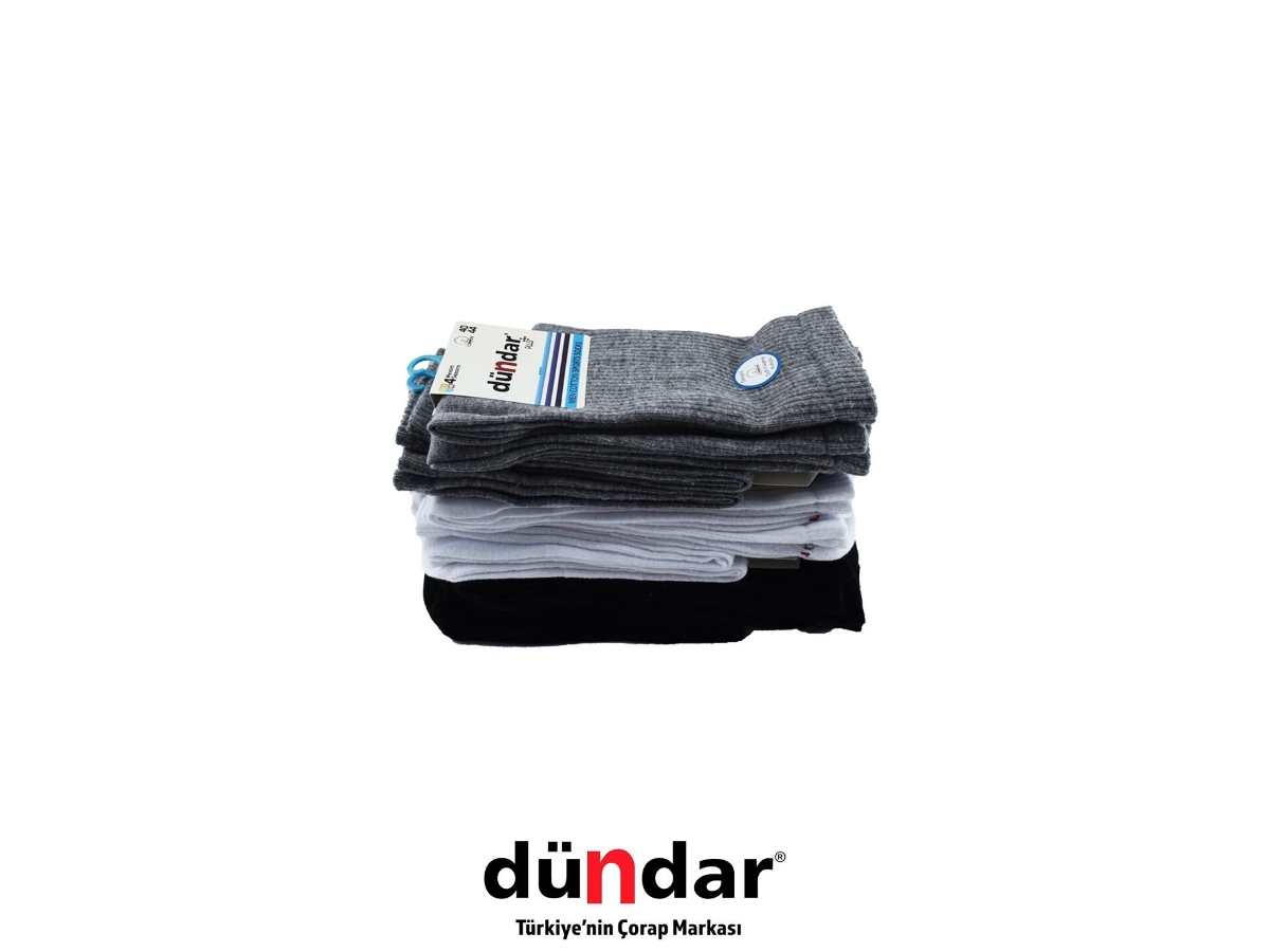 Koku Önleyici Dikişsiz Spor Çorap 12'li Dündar 4230 - Asorti
