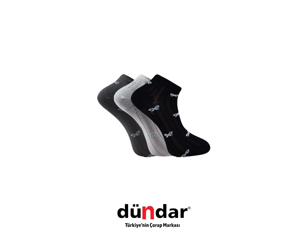 Dikişsiz Yapı ve Likra Oranlı Patik Çorap Dündar 4308 - Asorti