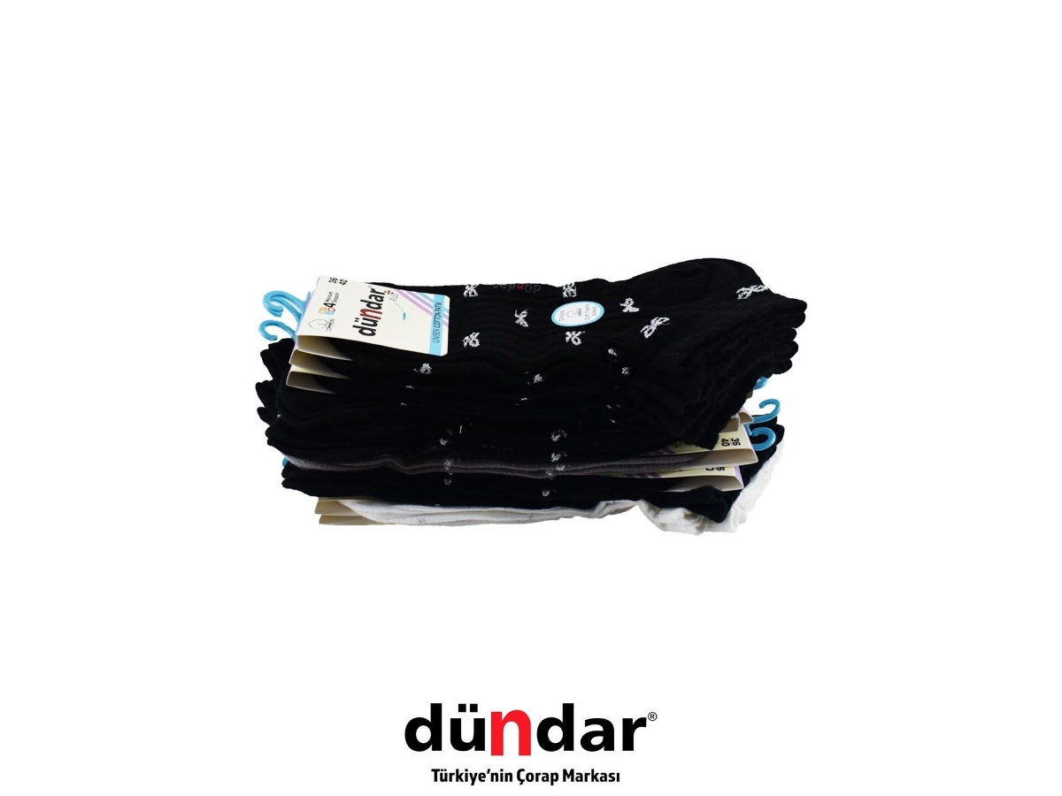 Dikişsiz Yapı ve Likra Oranlı Patik Çorap Dündar 4308 - Asorti