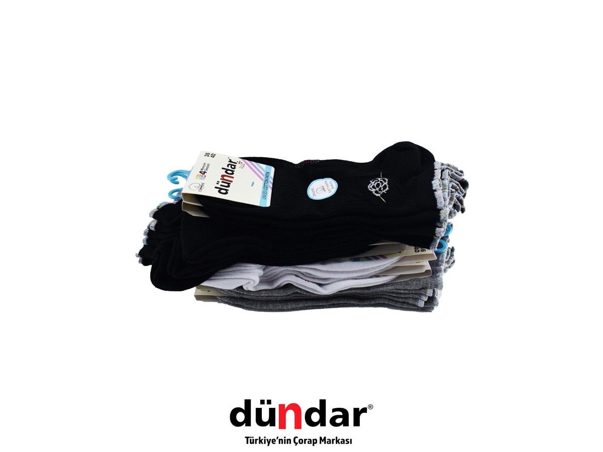 Dikişsiz Yapı Mor Kadın Patik Çorap Dündar 4308 - Asorti