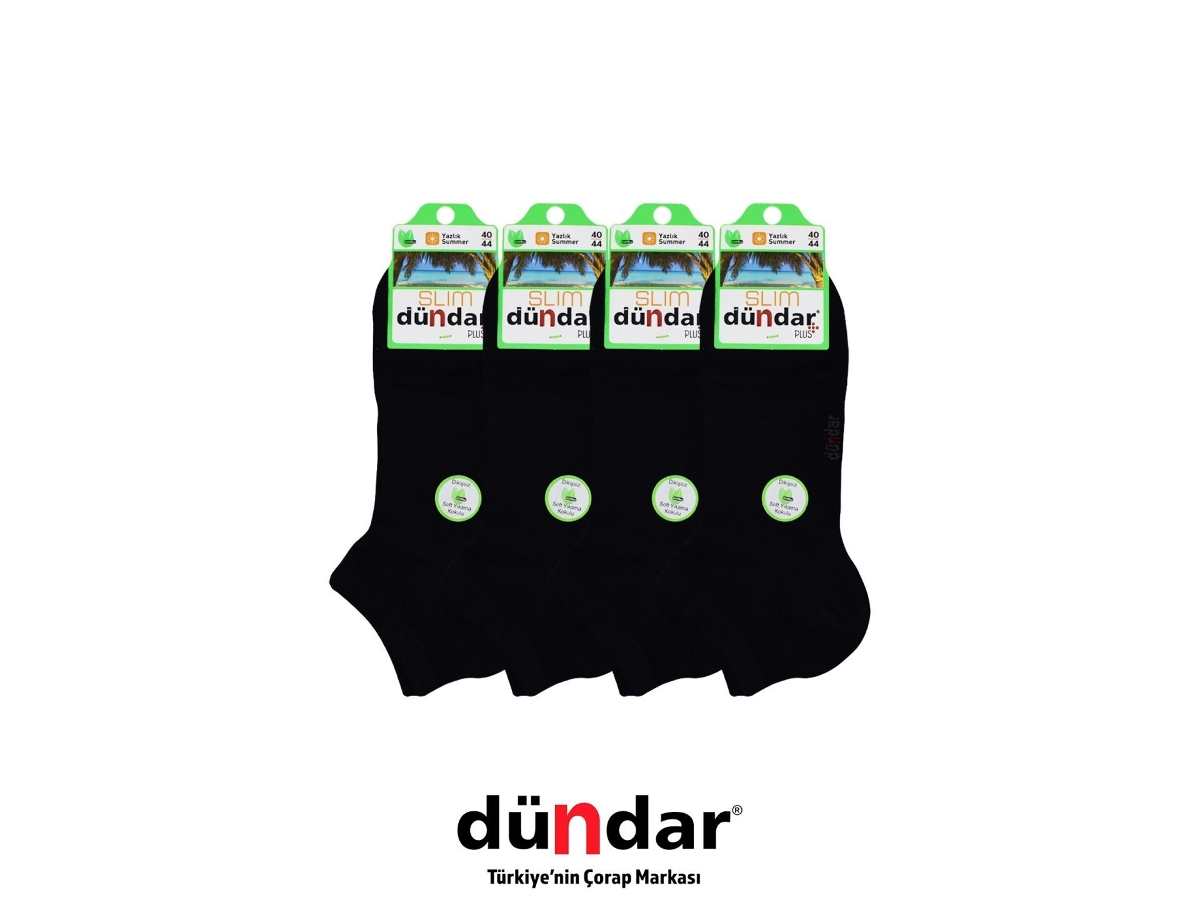 Kokulu Antibakteriyel Dikişsiz Patik Çorap Dündar 4612 - Siyah