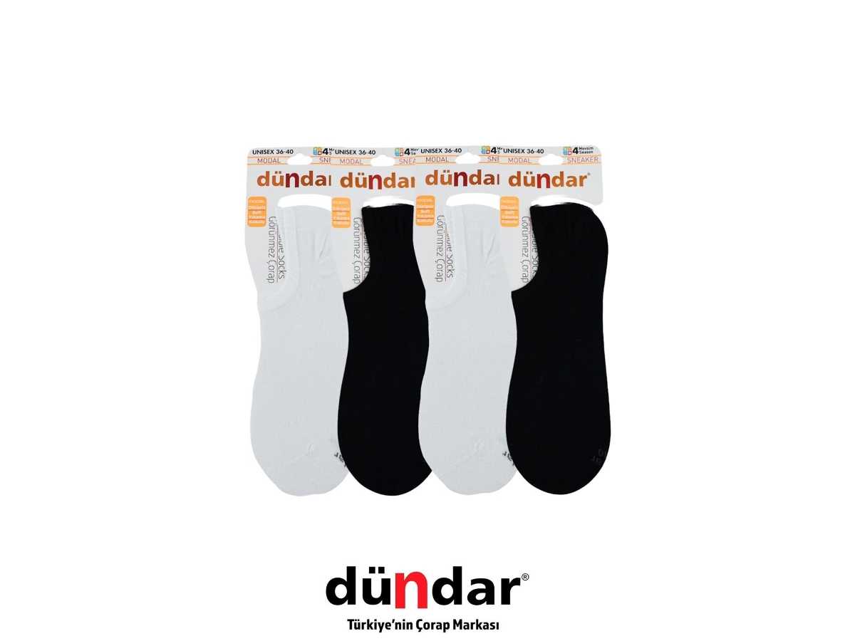 Dündar Çorap Dikişsiz Yıkamalı Kokulu Bayan Modal Sneaker 12'li Dündar 6876 - Görsel 2