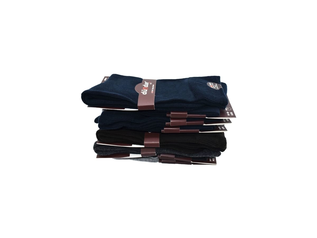 Dikişsiz Havlu Taban Çorap 12'li Dündar 7026 - Asorti