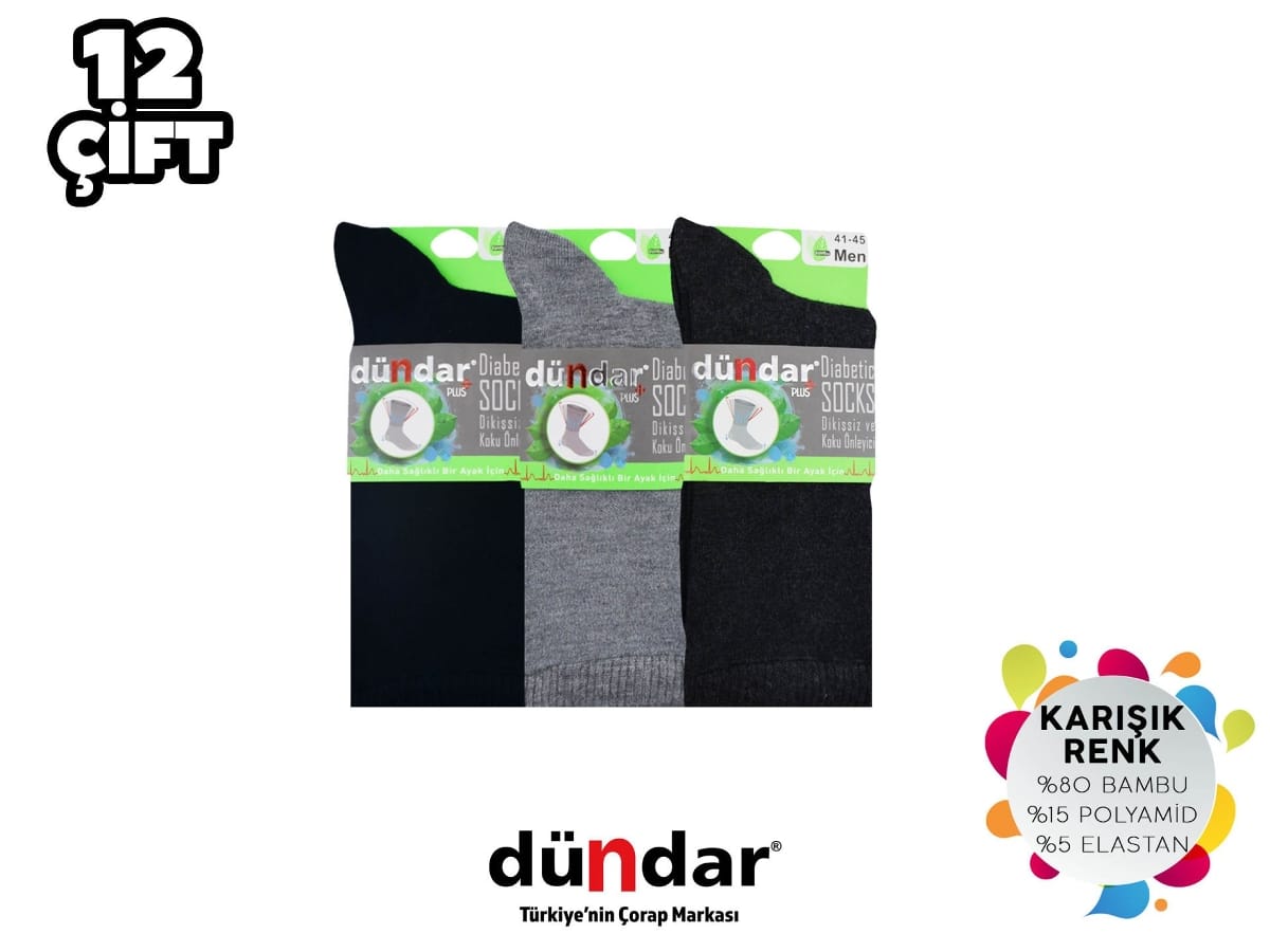 Dündar Çorap Dikişsiz Kokulu Bambu Erkek Çorap Seti Dündar 6982 - Görsel 2