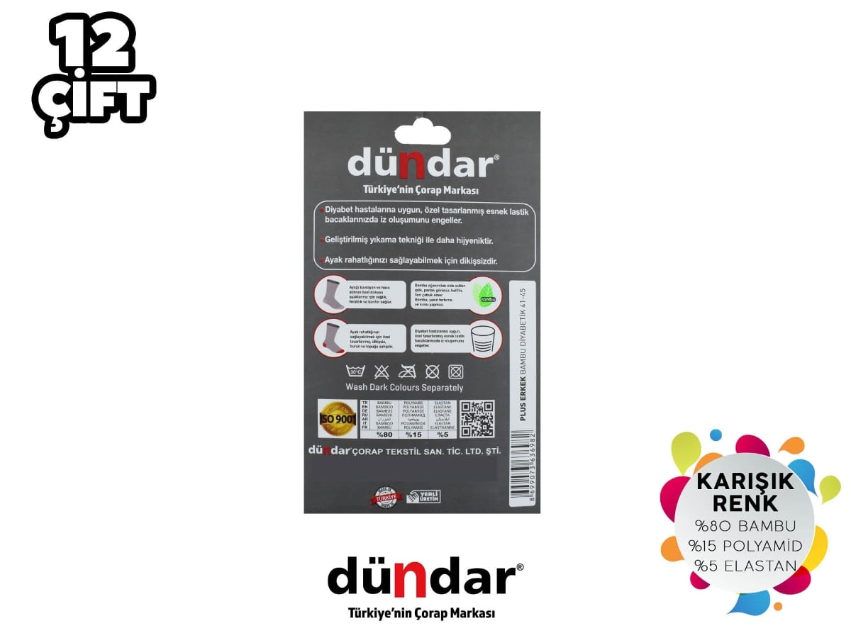 Dündar Çorap Dikişsiz Kokulu Bambu Erkek Çorap Seti Dündar 6982 - Görsel 4