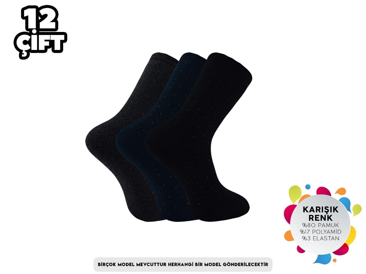 Termal Dikişsiz Mor Kadın Havlu Çorap Dündar 5930 - AçıkRenk Asorti