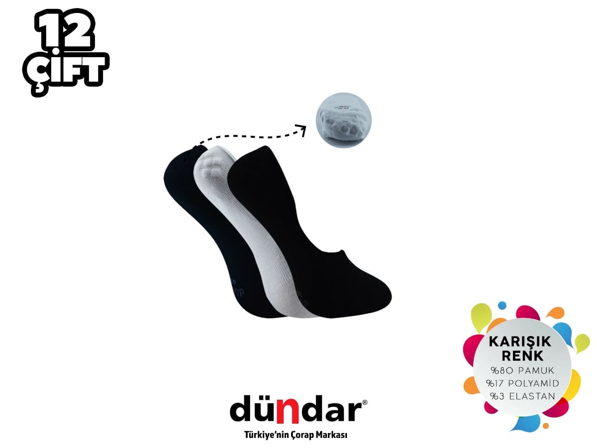 Kokulu Dikişsiz Yıkamalı Likralı Kadın Babet Çorap Dündar 8214 - Siyah