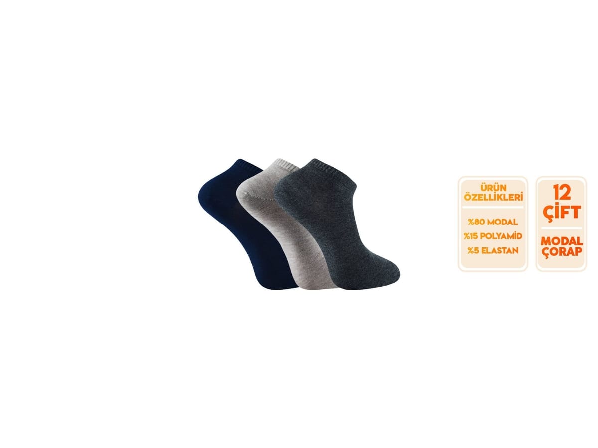 Dikişsiz Yıkamalı Kokulu Bayan Patik Çorap Mor Dündar 4506 - Koyu Renk Asorti