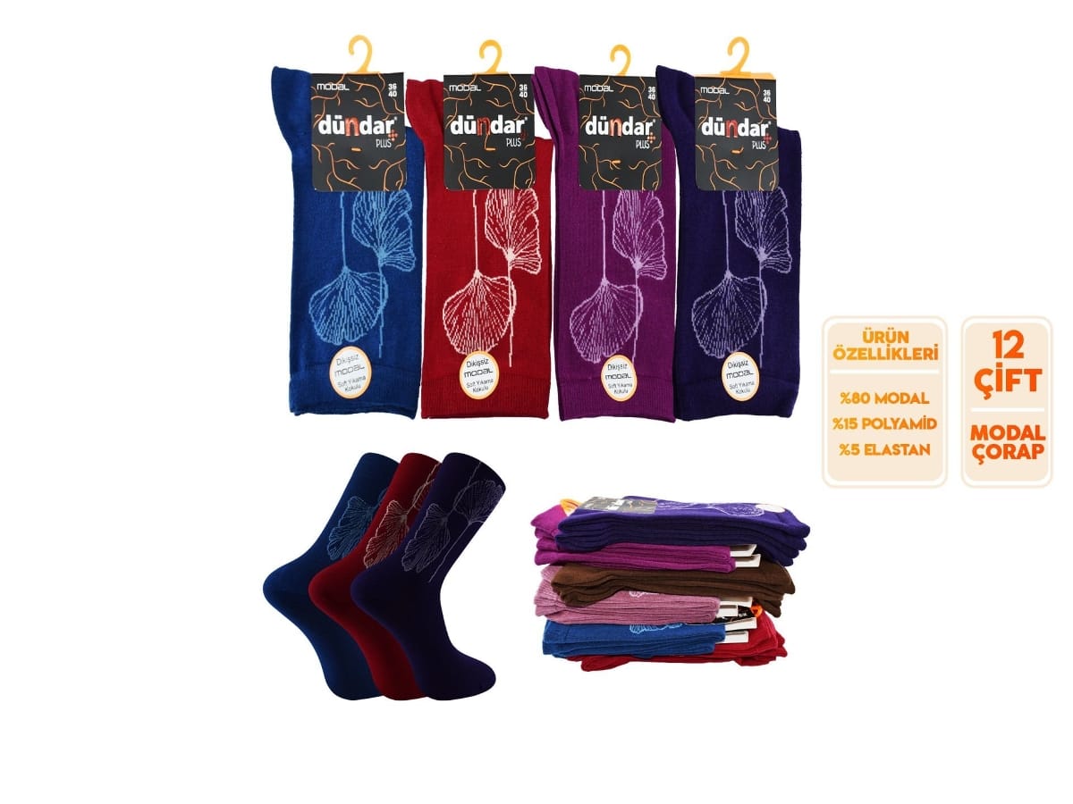 Kokulu Dikişsiz Modal Soket Çorap Dündar 5725 - Asorti