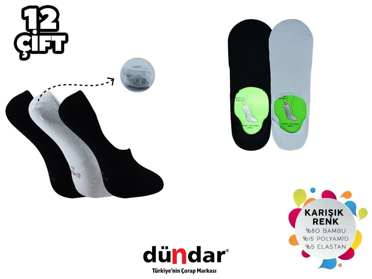 Dündar Çorap Kokulu Dikişsiz Bambu Erkek Babet Çorap Dündar 5541