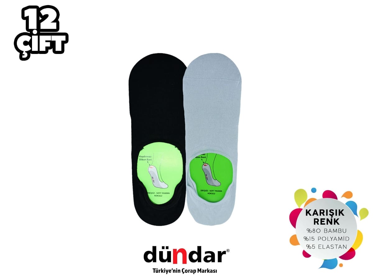 Dündar Çorap Kokulu Dikişsiz Bambu Erkek Babet Çorap Dündar 5541 - Görsel 2